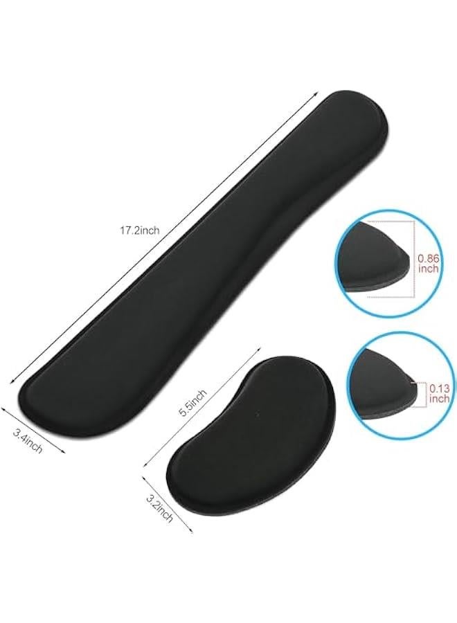 HOOKOR Keyboard Wrist Rest - 17 Wrist Rest for Computer Keyboard with Memory Foam, Ergonomic Design Wrist Rest Set for Easy Typing, Wrist Pain Relief, Anti-Skid Wrist Rest - Image 2
