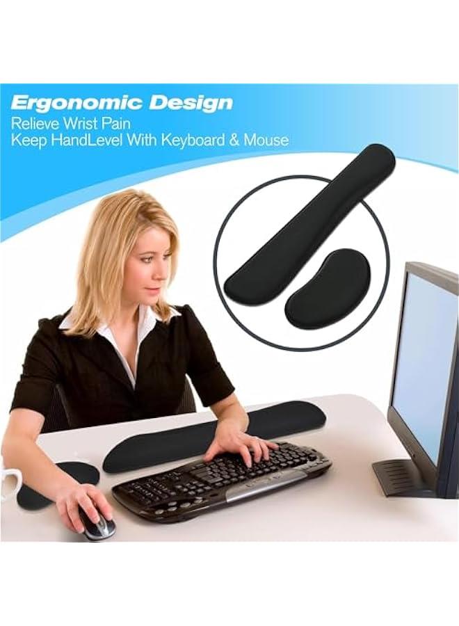 HOOKOR Keyboard Wrist Rest - 17 Wrist Rest for Computer Keyboard with Memory Foam, Ergonomic Design Wrist Rest Set for Easy Typing, Wrist Pain Relief, Anti-Skid Wrist Rest - Image 4
