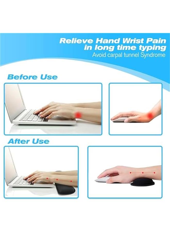 HOOKOR Keyboard Wrist Rest - 17 Wrist Rest for Computer Keyboard with Memory Foam, Ergonomic Design Wrist Rest Set for Easy Typing, Wrist Pain Relief, Anti-Skid Wrist Rest - Image 5