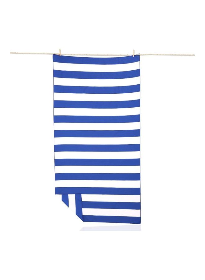 NIBEMINENT Microfiber Quick-Drying Towel Blue/White 90x170cm - Image 1