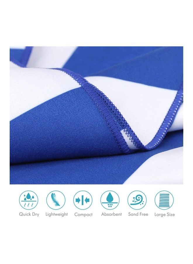 NIBEMINENT Microfiber Quick-Drying Towel Blue/White 90x170cm - Image 5