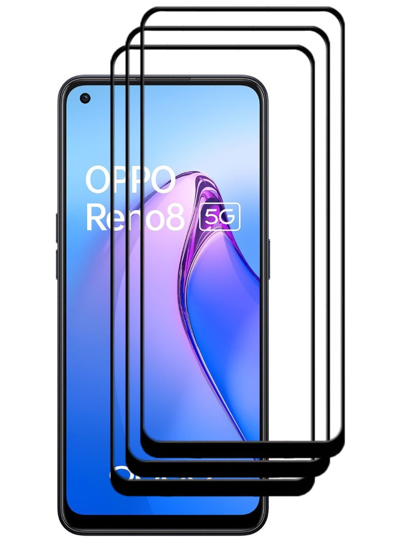ACLIX 3 Pieces Antistatic ESD Dustproof Premium Quality High Definition Tempered Glass Screen Protector Designed For Oppo Reno8 - Image 1