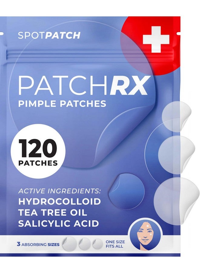 KEYCONCEPTS PatchRx Salicylic Pimple Patches (120 Pack), Salicylic Acid Acne Patches with Tea Tree Oil - Zit Patch and Pimple Stickers for Face for Skin Care - Salicylic Acid Acne Dots (Packaging May Vary) - Image 1