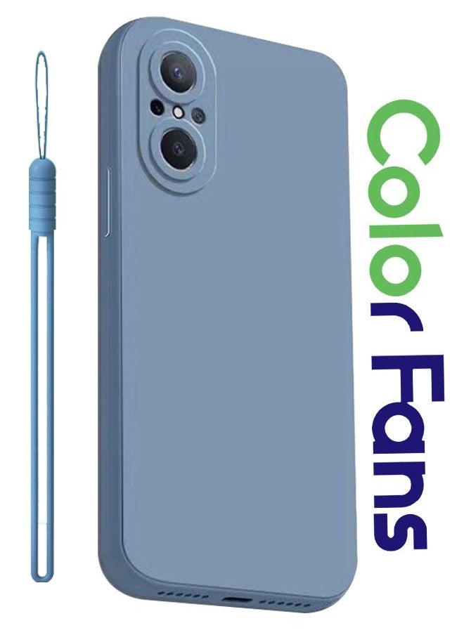 Color Fans Applicable To Huawei Nova 9 SE Mobile Phone Case New Lavender Grey Liquid Silicone Gel Skin Friendly Feel Straight Edge Nova Men's All Inclusive Fall Proof Advanced Soft Shell 
