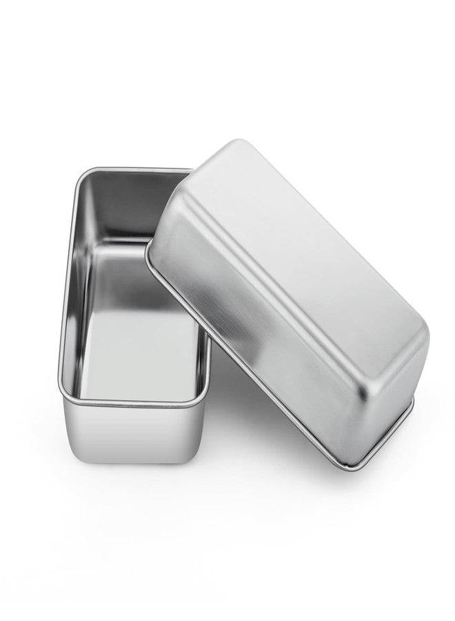 P&P CHEF Loaf Pan Set, 9 x 5 Inch Bread Pans, Stainless Steel Loaf Toast Baking Pans For Bread Meatloaf Lasagna Cake, Healthy & Non Toxic, Oven & Dishwasher Safe,(Silver, 2Pcs) - Image 1