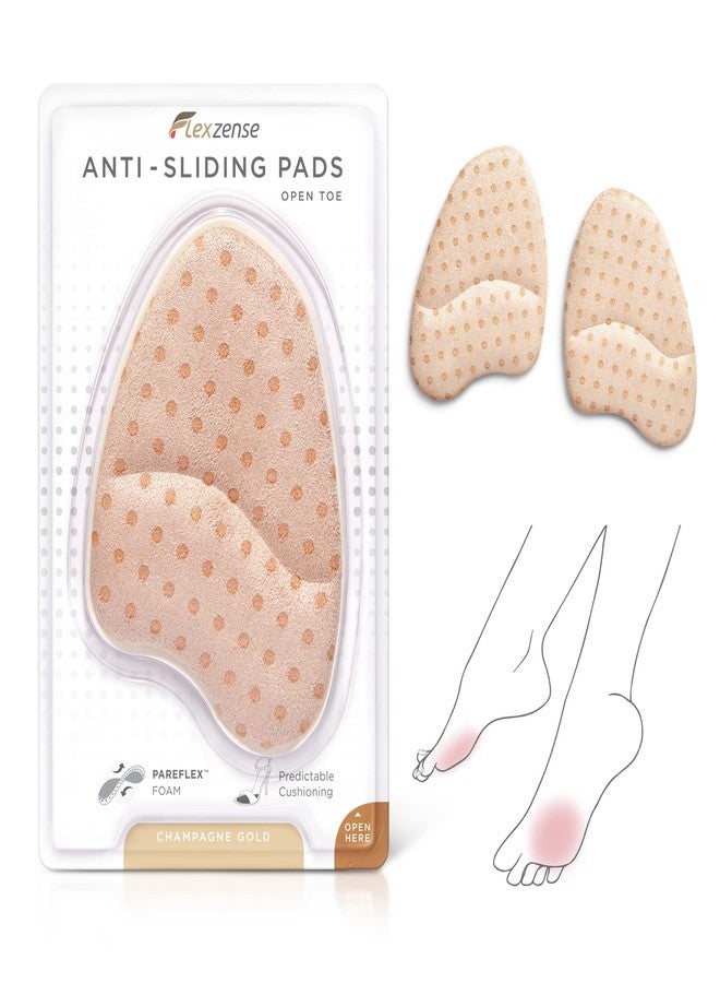 FLEXZENSE Anti-Sliding Pads Open Toe | Maximum Cushioning and Reduce Foot Slip | 1 Pair (Champagne Gold) - Image 1