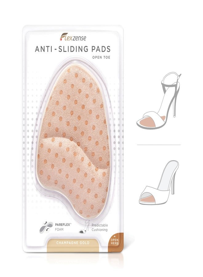 FLEXZENSE Anti-Sliding Pads Open Toe | Maximum Cushioning and Reduce Foot Slip | 1 Pair (Champagne Gold) - Image 2