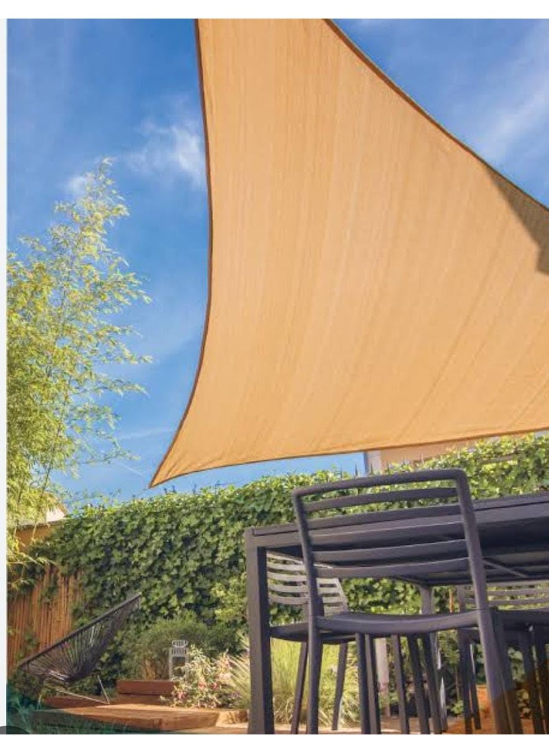GREEN LIFE INDUSTRIES WATERPROOF SHADE SAIL 10 FT X 10FT X 10FT 90 SUN SHADE UV BLOCK for CANOPY AWNING OUTDOOR PATIO CAR PARKING GARDEN BELCONY TENT TERRACE TRIANGLE BEIGE  - Image 3