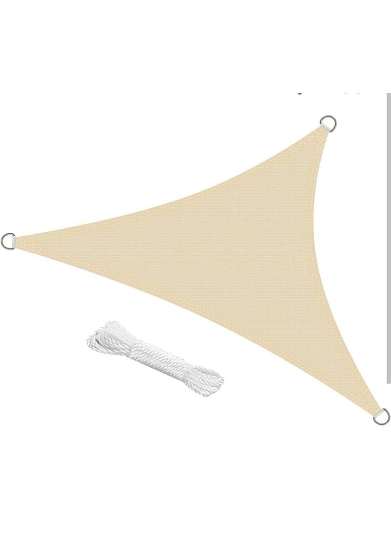 GREEN LIFE INDUSTRIES WATERPROOF SHADE SAIL 10 FT X 10FT X 10FT 90 SUN SHADE UV BLOCK for CANOPY AWNING OUTDOOR PATIO CAR PARKING GARDEN BELCONY TENT TERRACE TRIANGLE BEIGE  - Image 1