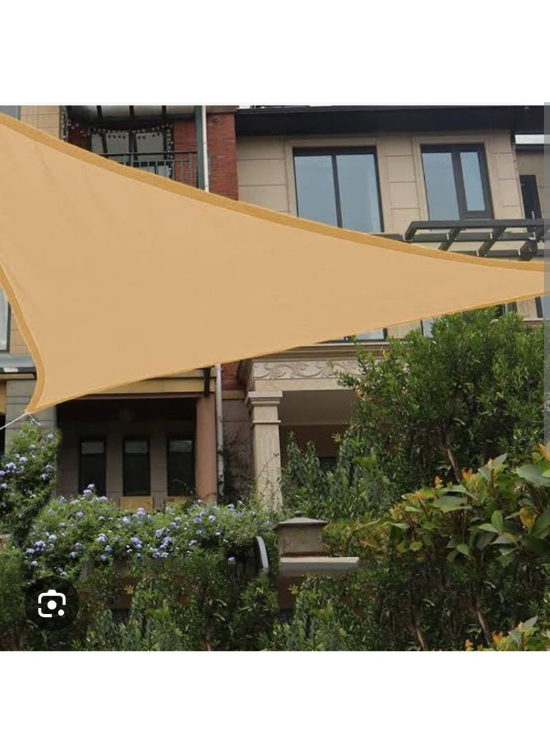 GREEN LIFE INDUSTRIES WATERPROOF SHADE SAIL 10 FT X 10FT X 10FT 90 SUN SHADE UV BLOCK for CANOPY AWNING OUTDOOR PATIO CAR PARKING GARDEN BELCONY TENT TERRACE TRIANGLE BEIGE  - Image 4