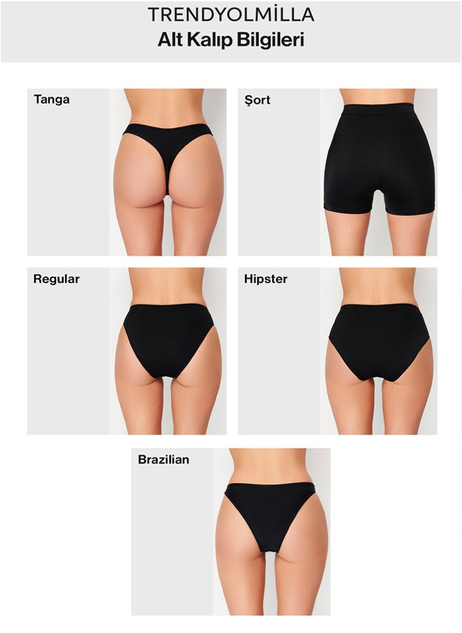 Gradient Patterned Triangle Glitter Regular Pretty Bikini Set