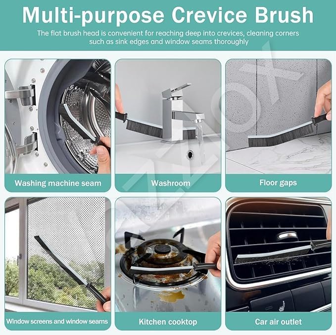 Credo Cleaning Brush (Pack of 3) Hard Bristle Gap Brush for Cleaning Multipurpose Crevice Cleaning Brush Dead Corner Cleaning Brush Used for Home Toilet Bathroom Kitchen Tiles Window Slots - Image 4