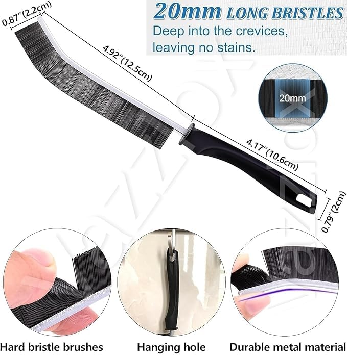 Credo Cleaning Brush (Pack of 3) Hard Bristle Gap Brush for Cleaning Multipurpose Crevice Cleaning Brush Dead Corner Cleaning Brush Used for Home Toilet Bathroom Kitchen Tiles Window Slots - Image 5