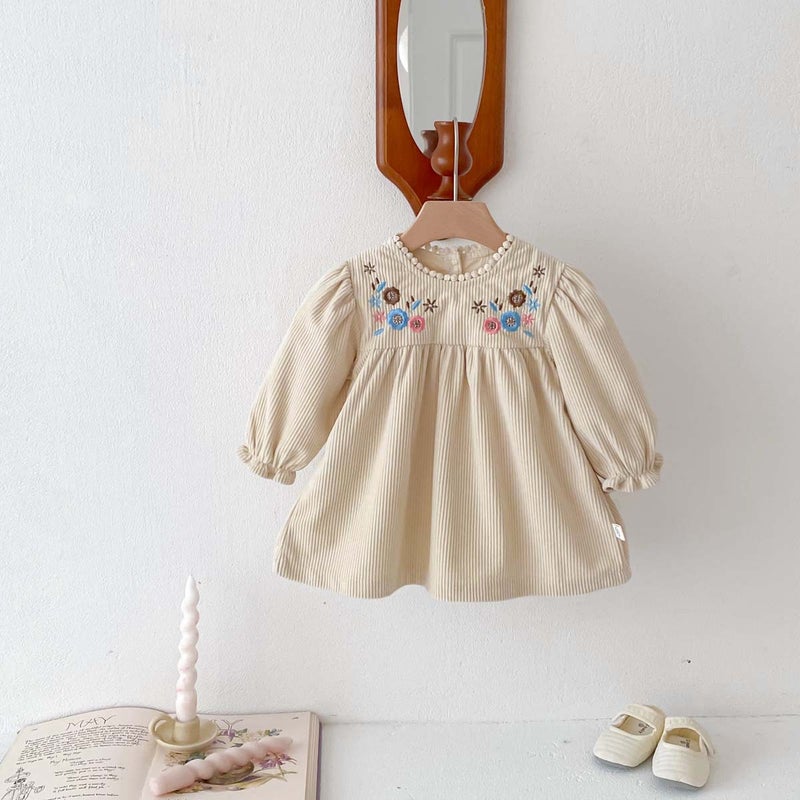 Girls Knit Sweater Dress Winter Newborn Cute Single-Breasted Outfit As shown in the figure