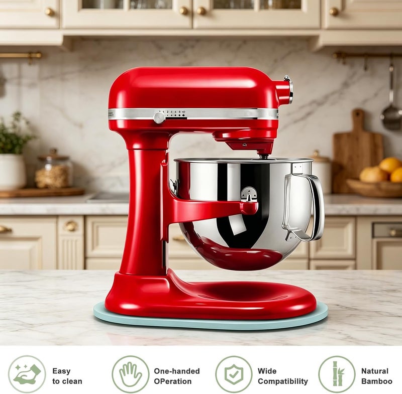 منزلق الخلاط لـ Kitchen Aid 5-8 Qt Bowl Lift Stand Mixer، حصيرة منزلقة خشبية لأجهزة المطبخ ملحقات تخزين سطح العمل، ملحقات الخلاط صينية منزلقة لوح نقل لـ Kitchen Aid، أزرق - Image 5