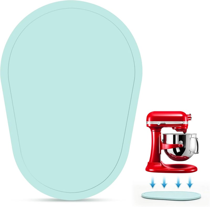 منزلق الخلاط لـ Kitchen Aid 5-8 Qt Bowl Lift Stand Mixer، حصيرة منزلقة خشبية لأجهزة المطبخ ملحقات تخزين سطح العمل، ملحقات الخلاط صينية منزلقة لوح نقل لـ Kitchen Aid، أزرق - Image 1