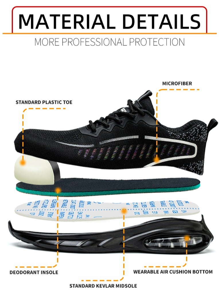 Steel Toe Shoes for Men Lightweight Safety Shoes Comfortable Puncture Proof Slip On Indestructible Work Shoes and Fashion Sneakers. - Image 2