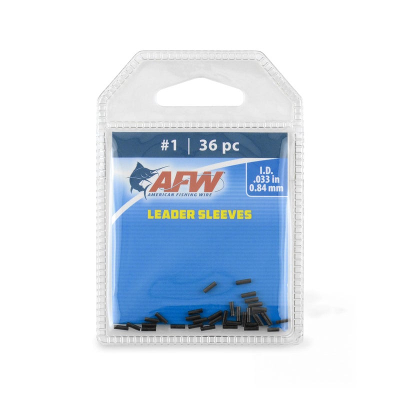 AFW American Fishing Wire Single Barrel Crimp Sleeves, Size #1/.033", Black, 36 pc - Image 1