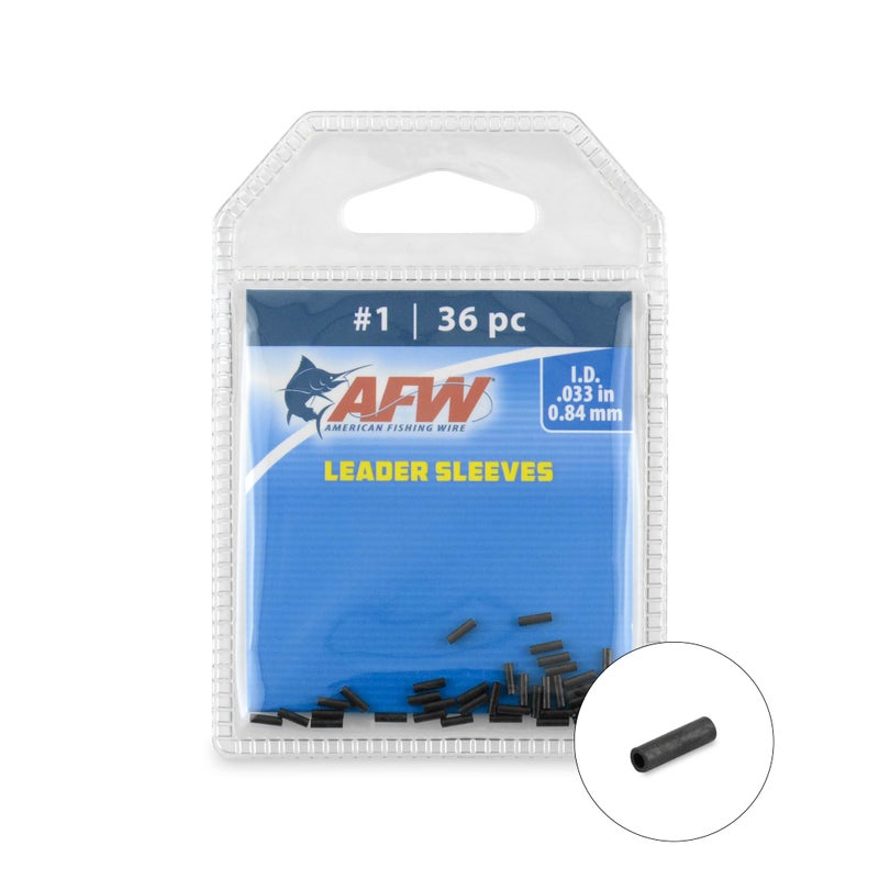AFW American Fishing Wire Single Barrel Crimp Sleeves, Size #1/.033", Black, 36 pc - Image 2