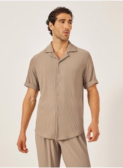 Styli Textured Ribbed Knit Relaxed Fit Shirt and Pants Co-Ords  - Image 2