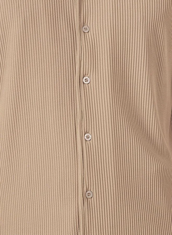Styli Textured Ribbed Knit Relaxed Fit Shirt and Pants Co-Ords