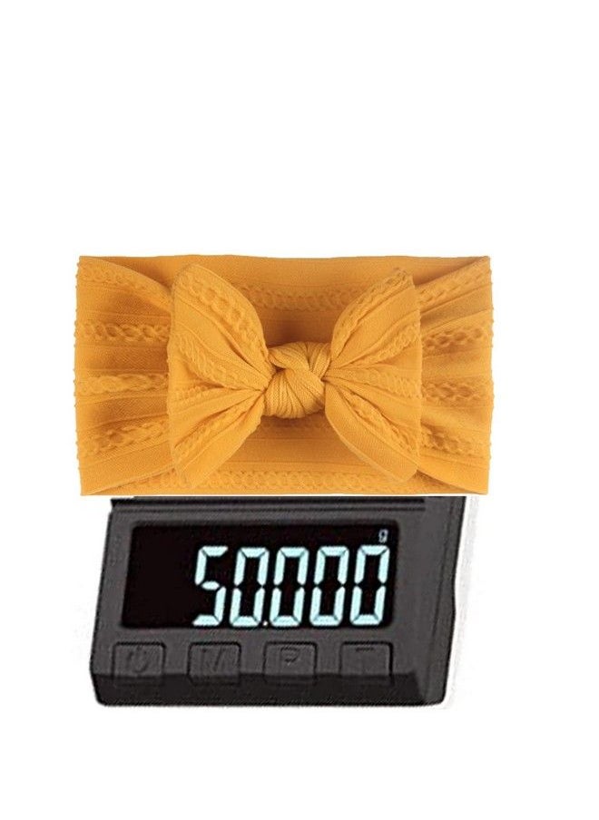 Syga Baby Girls Jacquard Soft Nylon Headbands Hairbands Hair Accessories Bow Headband For Newborns Infants Toddlers And Kids 0 3 Years (Yellow)  - Image 3