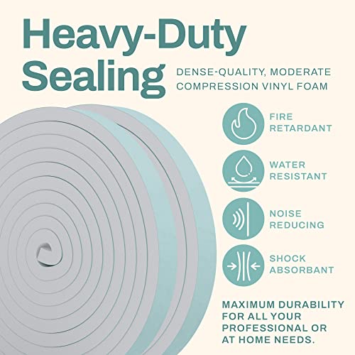 HOME INTUITION 33 Feet Weather Stripping Seal for Doors and Windows Insulation Strip Weatherproof Self Stick Seal 3/16" x 3/8" Soundproof High Density Foam Insulation Tape Adhesive - Image 5