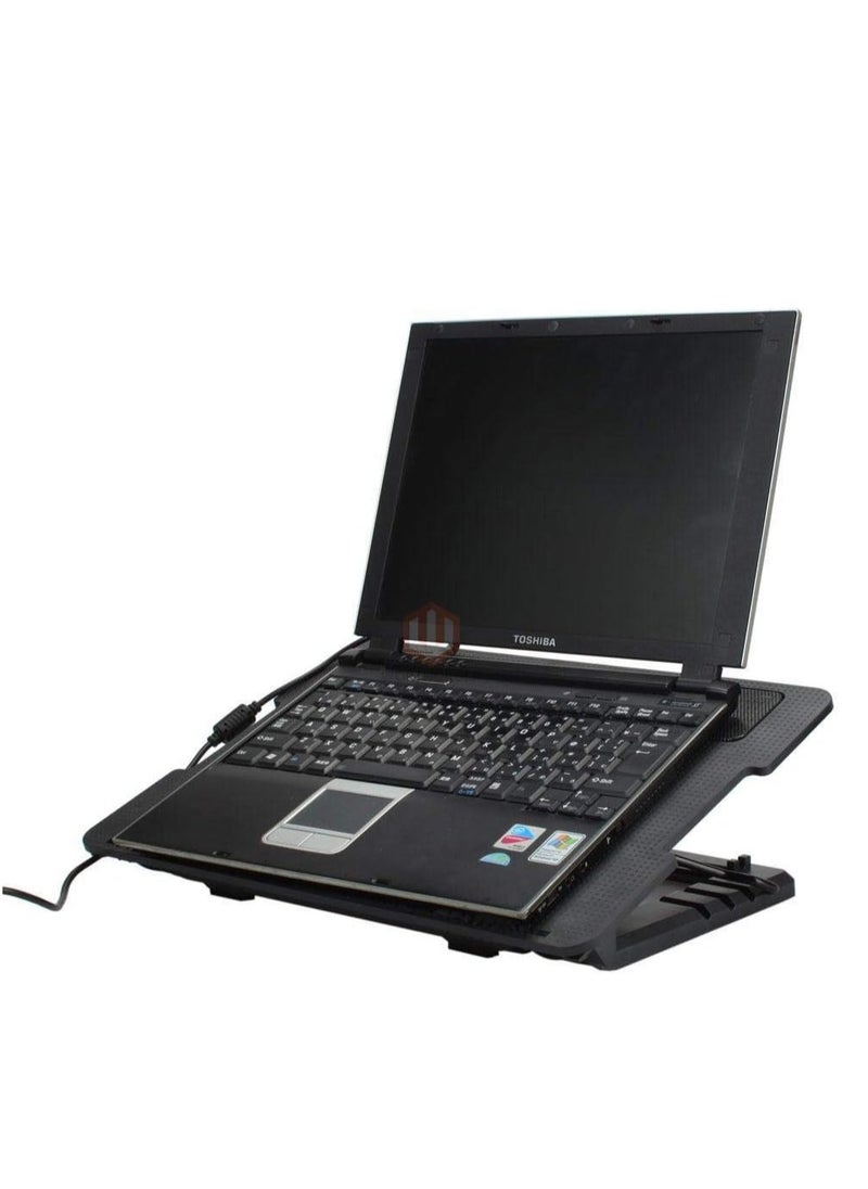 Generic Adjustable Laptop Stand with 2 Fans and USB Port, LED Light Cooling Base for 9-17 Inch Laptop  - Image 3