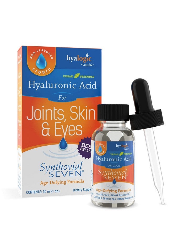 هالوجيك Hyalogic Synthovial Seven - مكمل حمض الهيالورونيك عن طريق الفم 1 أونصة - سائل حمض الهيالورونيك يدعم ترطيب البشرة والمفاصل والعين والشفاه - نباتي وخالي من الجلوتين 1 أونصة - Image 1