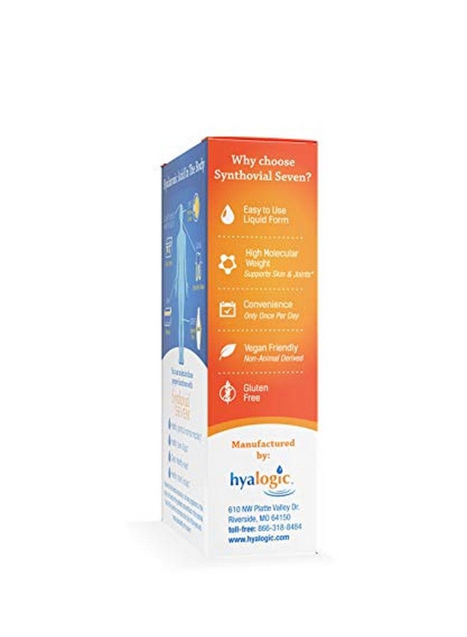 هالوجيك Hyalogic Synthovial Seven - مكمل حمض الهيالورونيك عن طريق الفم 1 أونصة - سائل حمض الهيالورونيك يدعم ترطيب البشرة والمفاصل والعين والشفاه - نباتي وخالي من الجلوتين 1 أونصة - Image 4
