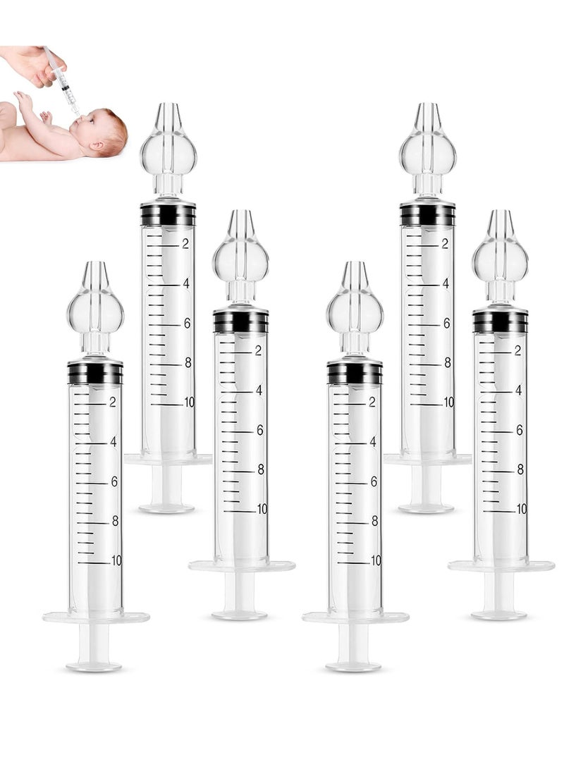 PYLCO SMART 6 Pieces Baby Nose Shower, Reusable Nose Cleaner, 10 ml Nose Rinse, Children's Portable, Nose Cleaning, Nose Washing, Safe and Comfortable Syringe with Soft Silicone Tip for Nasal and Ear Wax Clean - Image 1