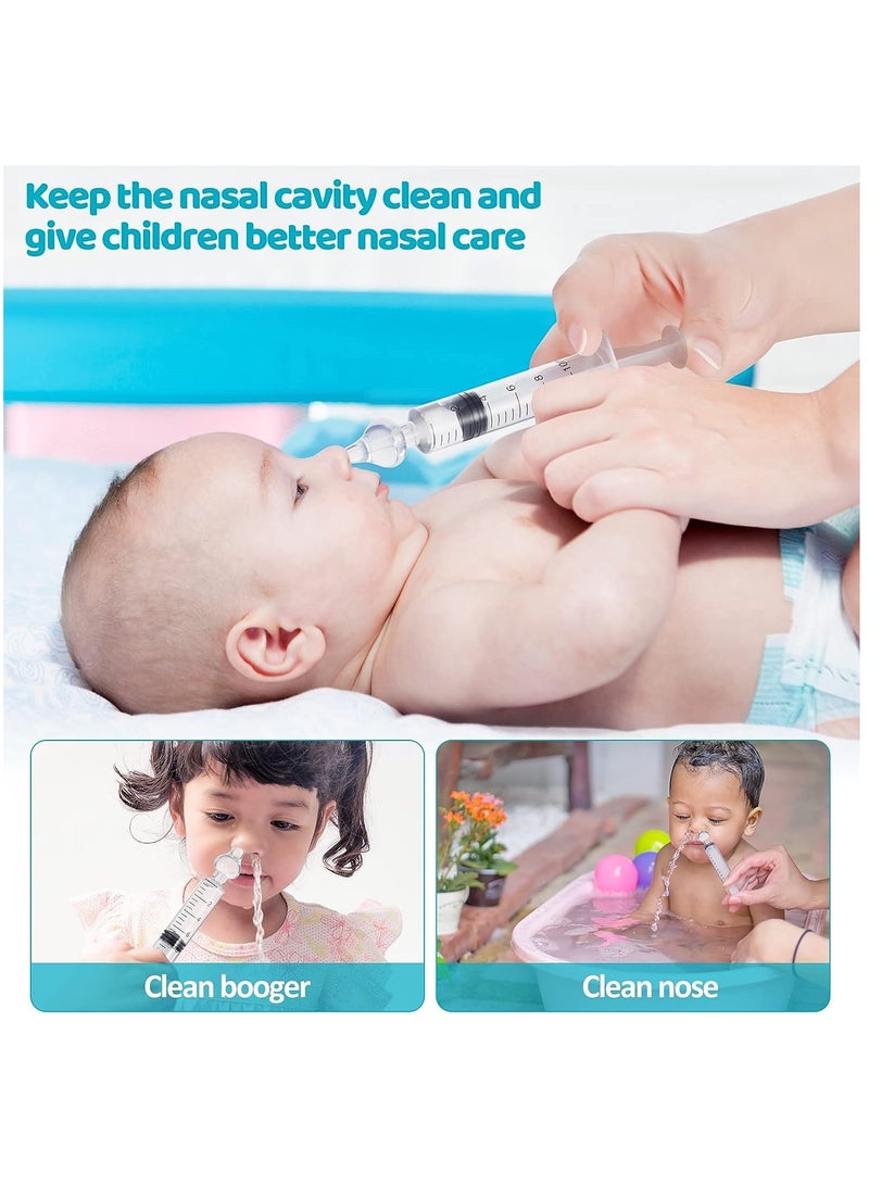 PYLCO SMART 6 Pieces Baby Nose Shower, Reusable Nose Cleaner, 10 ml Nose Rinse, Children's Portable, Nose Cleaning, Nose Washing, Safe and Comfortable Syringe with Soft Silicone Tip for Nasal and Ear Wax Clean - Image 2