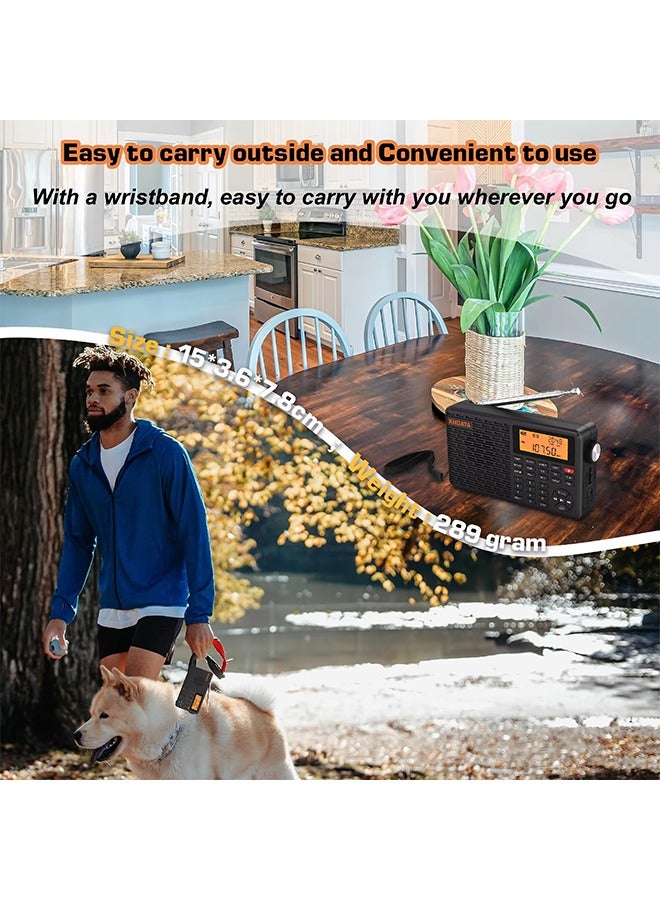 D-109 Stereo Digital Portable Radio AM SW MW FM Radio Bluetooth Compatible Multifunctional Radio Support TF Card Player - Image 5