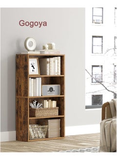 Gogoya Bookshelf,Industrial 4 Shelf Bookcase,Large 42.3 Inch Tall Floor Standing Open Bookshelf for Home Office, Living Room, and Bedroom Storage  - Image 3