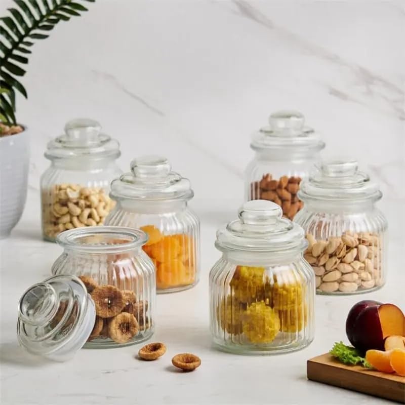 bellemax 500ML Pop Glass Jar and Container With Airtight Silicone Seal Lid, Glass Jars For Kitchen Storage, Food Storage Containers For Spices, Dry Foods, Honey, Aachar (500ML- POP Jars, Set of 6) - Image 4