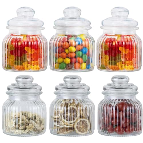bellemax 500ML Pop Glass Jar and Container With Airtight Silicone Seal Lid, Glass Jars For Kitchen Storage, Food Storage Containers For Spices, Dry Foods, Honey, Aachar (500ML- POP Jars, Set of 6) - Image 1