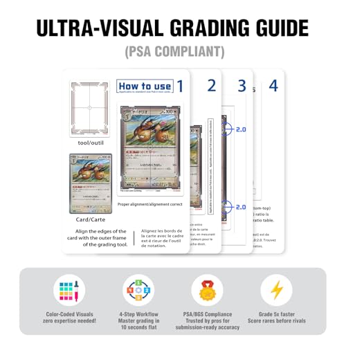 Flinduy Anime Collectible Cards Grading Tool with Cleaning Kit, PSA Standard Size Centering System for Standard Trading Cards, Precision Centering Grading Tools Set​ - Image 5