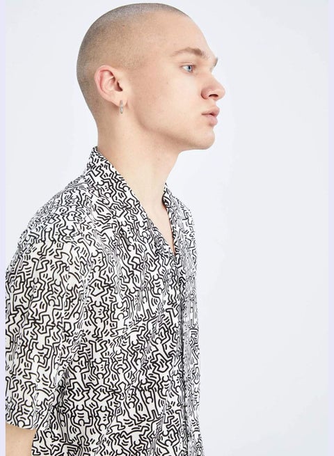 Coool Keith Haring Regular Fit Short Sleeve Viscose Hawaiian Shirt