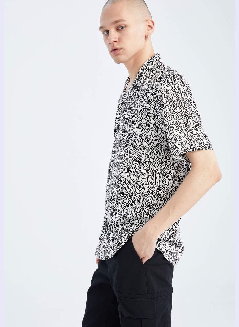 Coool Keith Haring Regular Fit Short Sleeve Viscose Hawaiian Shirt