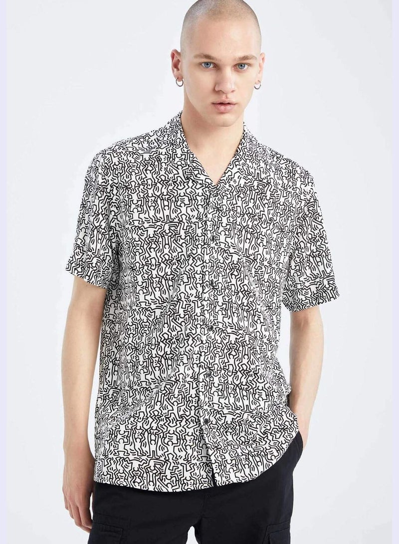 Coool Keith Haring Regular Fit Short Sleeve Viscose Hawaiian Shirt