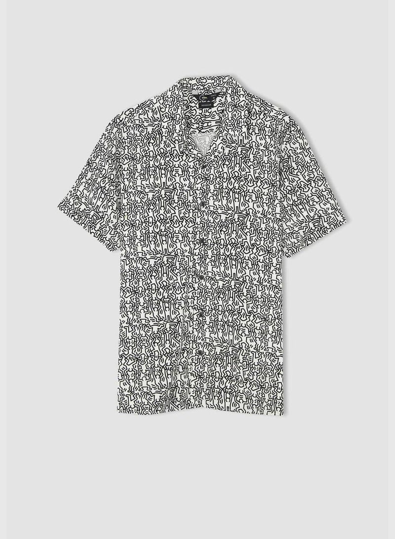 Coool Keith Haring Regular Fit Short Sleeve Viscose Hawaiian Shirt