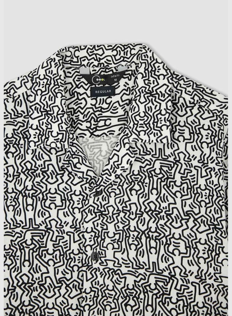 Coool Keith Haring Regular Fit Short Sleeve Viscose Hawaiian Shirt
