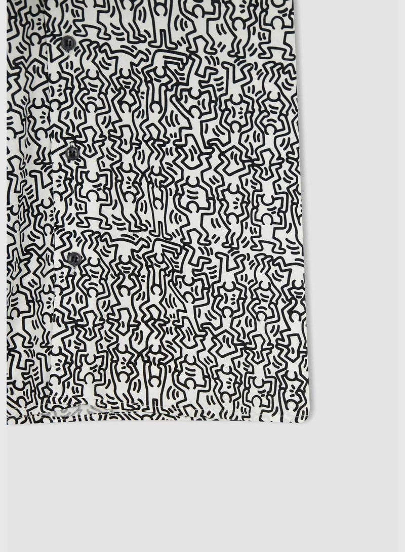 Coool Keith Haring Regular Fit Short Sleeve Viscose Hawaiian Shirt