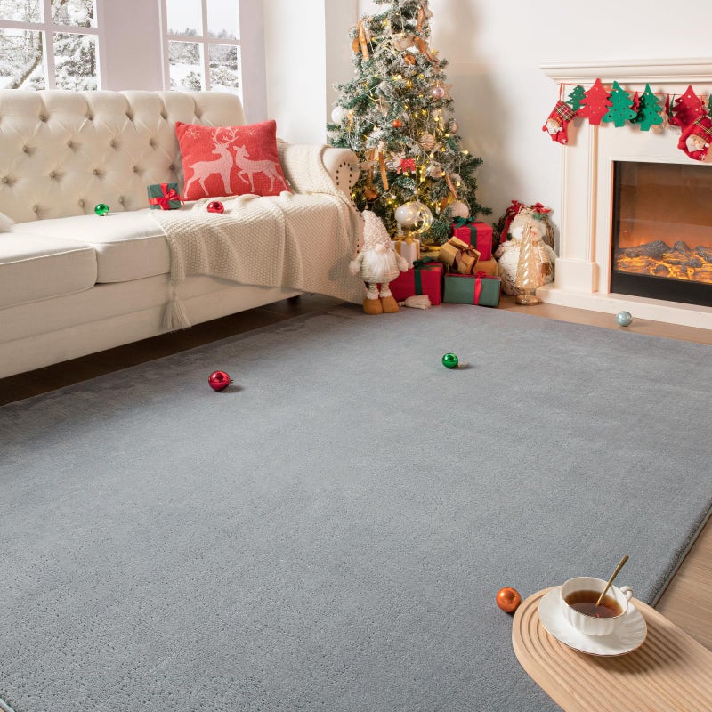 Przemy Washable Area Rug for Living Room Bedroom, 6x9 Feet Grey Memory Foam Rug, Super Soft Modern Indoor Carpet for Kids Room Girls Boys Dorm Nursery Decor Mat - Image 2