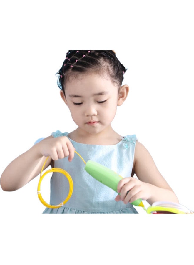 Deli قلم طباعة ثلاثي الأبعاد من دلي، لاسلكي، منخفض الحرارة، ذكي، إبداعي، قلم رسم، لعبة، هدية عيد ميلاد الأطفال وهدية العودة إلى المدرسة، مجموعة DIY يدوية (مع 3 ألوان من المواد الاستهلاكية)، أخضر - Image 3