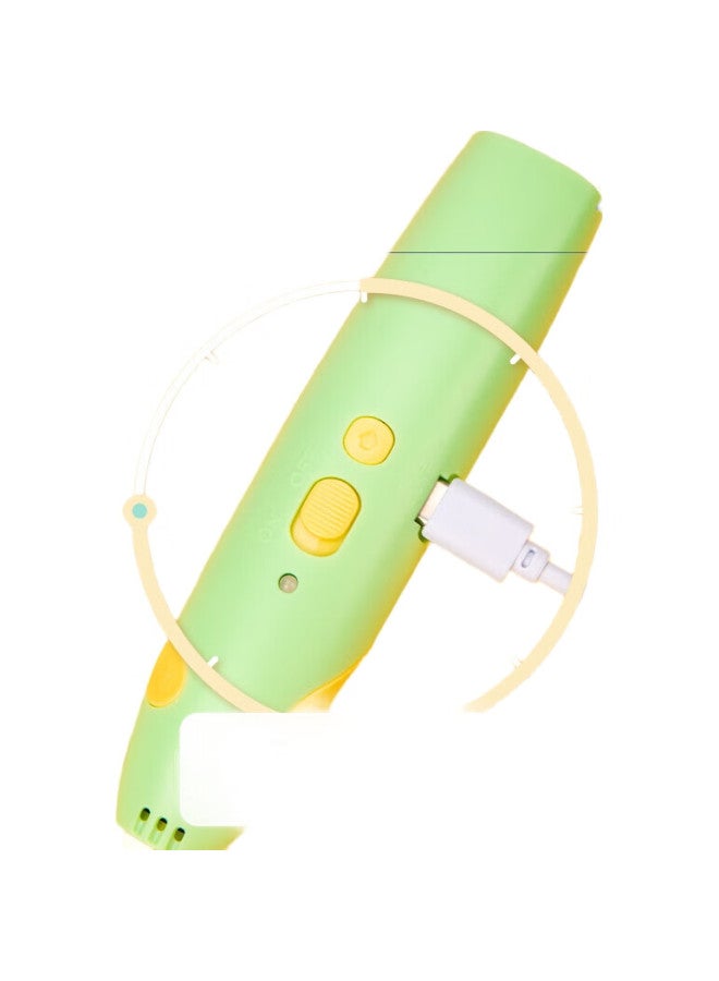 Deli قلم طباعة ثلاثي الأبعاد من دلي، لاسلكي، منخفض الحرارة، ذكي، إبداعي، قلم رسم، لعبة، هدية عيد ميلاد الأطفال وهدية العودة إلى المدرسة، مجموعة DIY يدوية (مع 3 ألوان من المواد الاستهلاكية)، أخضر - Image 2