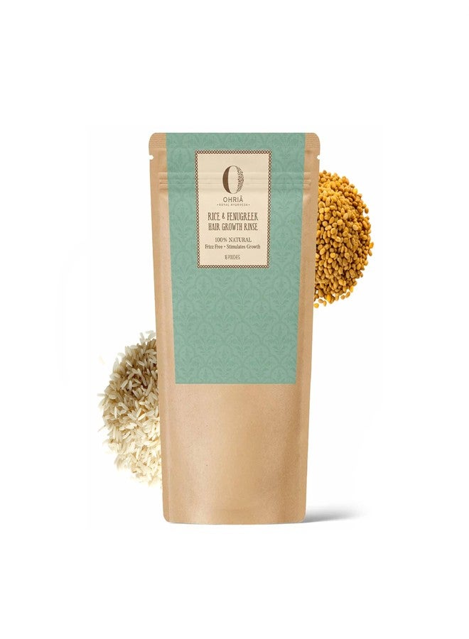 Ohria Ayurveda Rice & Fenugreek Hair Growth Rinse | Supports Hair Growth | For Frizz-Free, Smooth & Lustrous Hair | Nourishing Herbal Hair Revitalizer for All Hair Types | Men & Women | 12g (20 Pouches) - Image 1