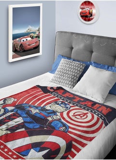 MARVEL Captain America Flannel All-Season Ultra Soft Fade Resistant Blanket for Kids  - Image 1