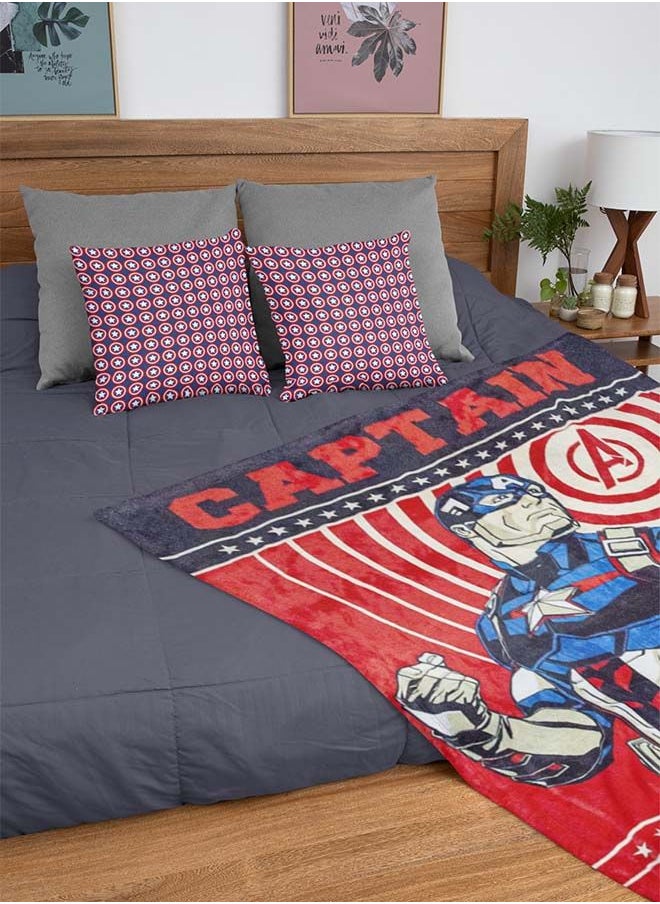 MARVEL Captain America Flannel All-Season Ultra Soft Fade Resistant Blanket for Kids  - Image 2