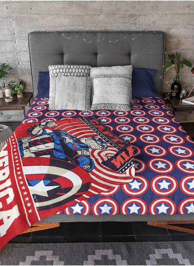 MARVEL Captain America Flannel All-Season Ultra Soft Fade Resistant Blanket for Kids  - Image 3
